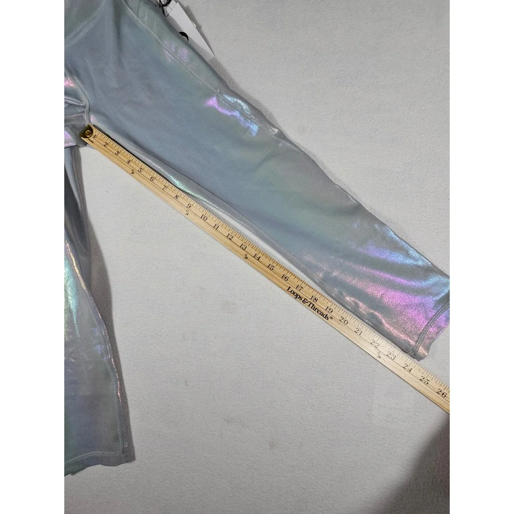 NWT‎ Zyia Active Gray Metallic Plus Pocket Light n Tight 7/8 Leggings Size 6-8